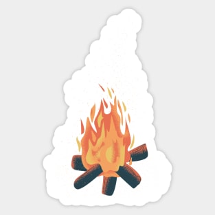 Burning campfire, bonfire Sticker